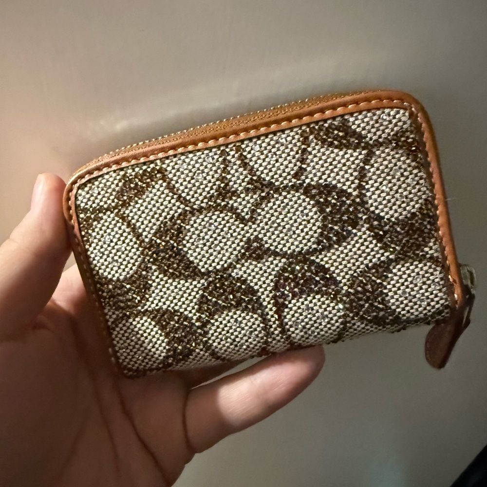 Coach Crystal Signature Jacquard Wallet